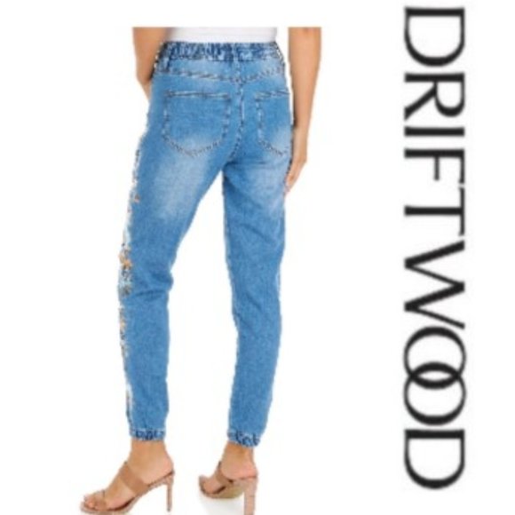 DRIFTWOOD - Escapade tropical floral embroidered Joggers NWT🆕⚡💥⚡💨🚚 - Picture 7 of 10